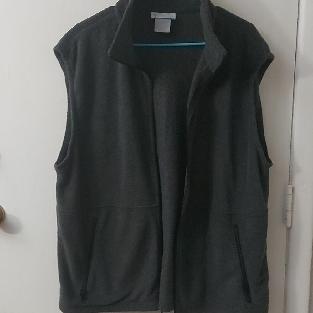 Columbia Gray Fleece Vest  LT(Long TALL) Gorpcore Winter Outdoors Activewear